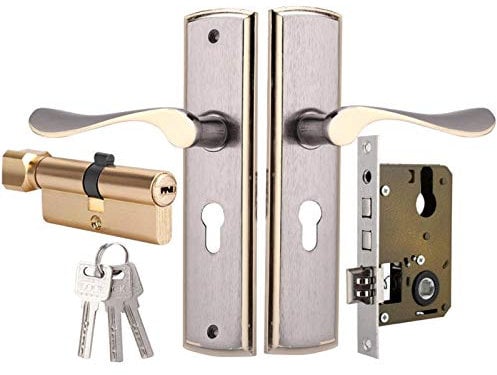 Kits de Cerradura de Manija de Puerta,Cerrojo de Puerta Interior Duradero de Aluminio para La Seguridad Del Hogar,Dormitorio Interior,Sala de Estar