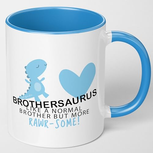 Mugged Off Brothersaurus 11oz Blue Mug Brother Birthday Present