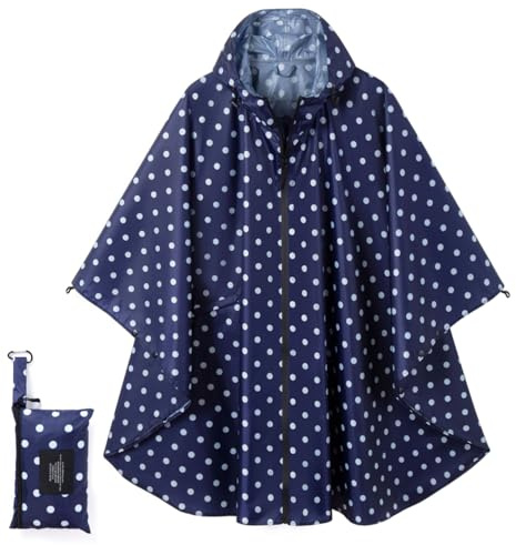 POWINSUN Fashion Hooded Rain Poncho Waterproof Raincoat Jacket with Pocket for Women/Men/Adult