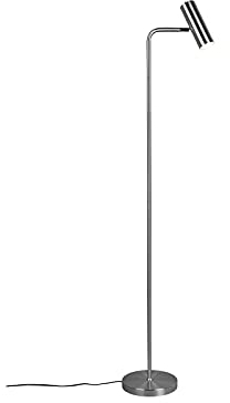 meineWunschleuchte Stehlampe aus Metall in Silber matt mit schwenkbarem Spot, Höhe 151cm