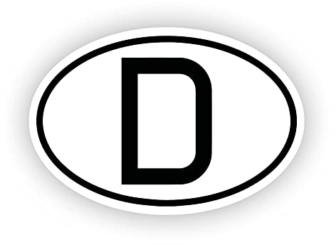 D Zeichen als Magnetfolie 17,5cm x 11,5cm nach DIN Norm Deutschland Kennzeichen Länderkennzeichen als Magnet mit UV-Schutz von STROBO