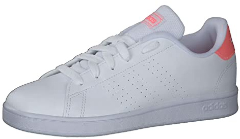 adidas Advantage Tennis Shoe, Cloud White/Cloud White/Acid Red, 38 EU