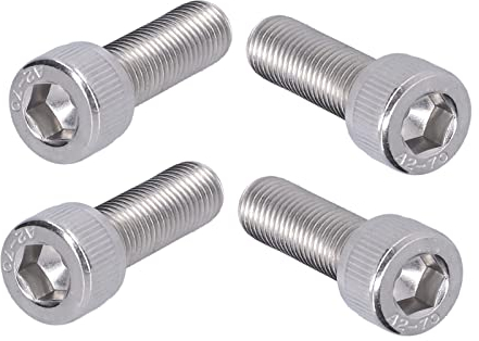 CHICIRIS Vis à tête Creuse, Boulon Hexagonal Finition Brillante 1.25mm Pas Fin en Acier Inoxydable A2-70 pour la Construction pour Les travaux de Bricolage pour l'industrie Automobile(M10*30)