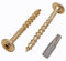 Confezione da 40 viti per legno gialle in acciaio zincato da 6,0 x 60 mm, con testa Torx, testa sottile, viti per legno, parzialmente filettate (40, 6,0 x 60 mm)