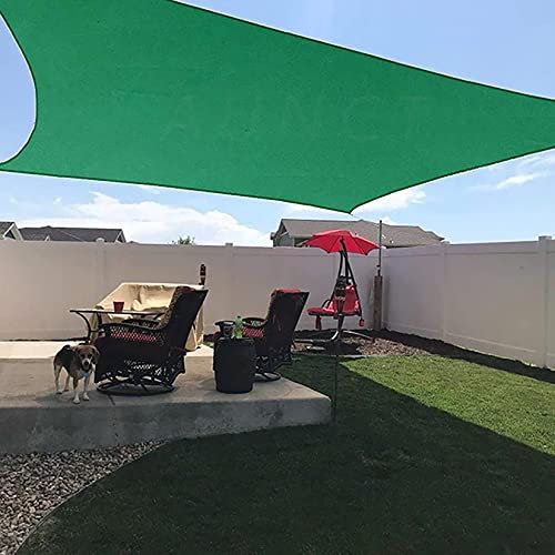 Hilftio Sonnenschutz Balkon ohne Bohren # 95% UV Schutz atmungsaktiv Segeltuch Pergola Wasserdicht mit Sonnensegel Befestigung Sichtschutz Windschutz Parkplätzen, Grün 4x6m