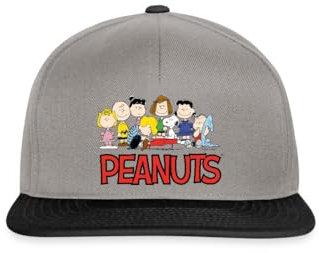 Spreadshirt Peanuts Snoopy Und Seine Freunde Logo Snapback Cap, One Size, Graphit/Schwarz