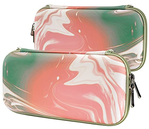 playvital Étui pour Switch Lite Pochette de Transport,Housse de Protection avec Capuchon Joystick pour Nintendo Switch Lite et 10 Fentes Cartes & Dragonne-Pastel Tourbillon