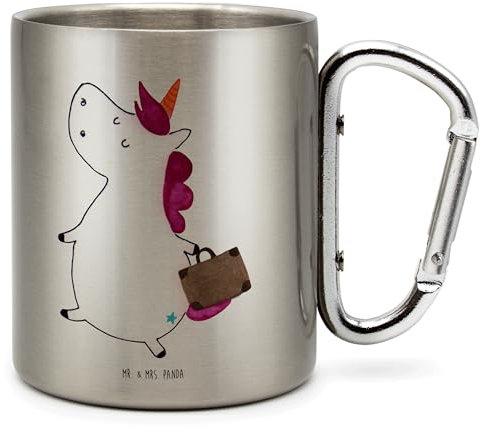 Mr. & Mrs. Panda Becher Einhorn Koffer - Geschenk, albern, Camping, Pegasus, Kind, Unicorn, unicorn, Tasse, Edelstahltasse, Edelstahlbecher,