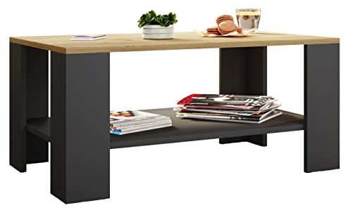 VCM Wood side table coffee table sofa table living room table Dalus Wood side table coffee table sofa table living room table Dalus Anthracite/honey oak