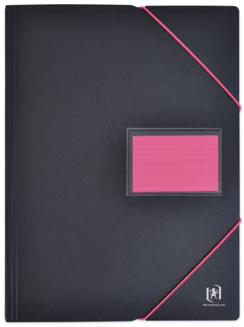 OXFORD Protège-Documents Students A4 120 vues / 60 Pochettes Couverture Polypro Bicolore Noir/Rose