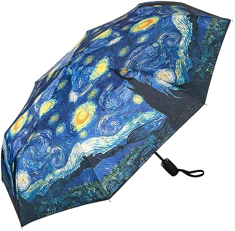 VON LILIENFELD Parapluie de poche Vincent van Gogh Nuit étoilée Art Résistant au vent Ouverture-fermeture automatique Stable Léger Compact