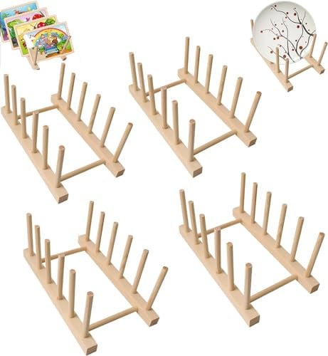 Wooden puzzle display stand, 4pcs Wooden Puzzle Display Stand, Puzzle Rack Puzzle Storage Rack, Puzzle Holder Collection puzzle lovers for Puzzles Organization Storage