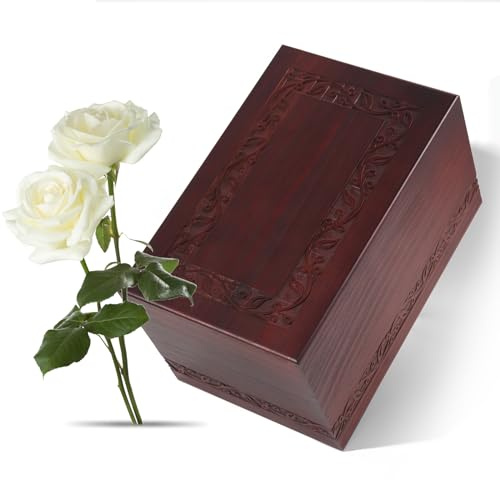 Urnas de madera para cenizas humanas, adultos, machos y mujeres, urnas de madera para cenizas, hombres y mujeres, capacidad para cenizas de un humano de hasta 110 kg (cereza)