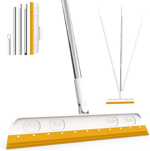 Indoor Floor Squeegee Mop, 150CM Detachable Rubber Squeegee Broom with Long Handle for Bathroom Shower Kitchen