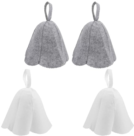 iplusmile 4stücke Teiliges Filz Sauna Hut Für Und Atmungsaktive Badekappe Für Dampfbad Und Sauna Hält Kopf Kühl Und Trocken Mit Praktischem Aufhängering