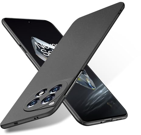 Bastmei für Oneplus 12 5G Hülle, Ultraleicht Ultradünn Kratzfest rutschfest Kameraschutz Mattierte Textur Hart PC Handyhülle Hülle für Oneplus 12 5G (Schwarz)