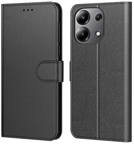 Tenphone Coque pour Xiaomi Redmi Note 13 4G (Pas Pour 5G),Etui Protection Housse Premium en Cuir PU, [Emplacements Cartes], Pochette Flip Case Compatible avec Book (Noir, Note 13 4G)