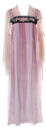 Kawaii-Story Han-002 Hanfu Robe rose beige Tang traditionnelle chinoise Costume de cosplay brodé (taille M)
