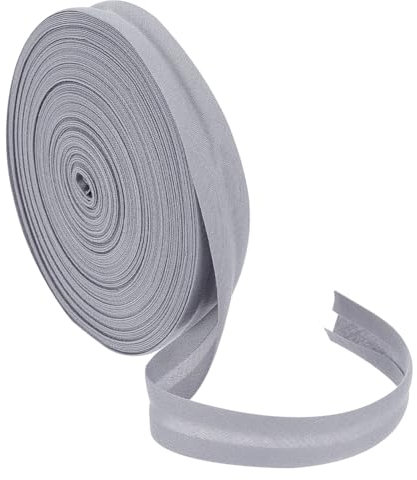 BENECREAT 20 m Einfach Gefaltetes Schrägband Schrägband Saumband, 14mm Breit Dunkelgrau Zum Nähen von DIY-Kleidungsstücken, Nähen, Rohrleitungen, Quilten