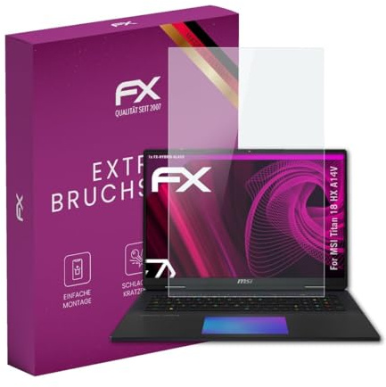 atFoliX Plastic Glass Protective Film compatible with MSI Titan 18 HX A14V, 9H Hybrid-Glass FX Screen Protector