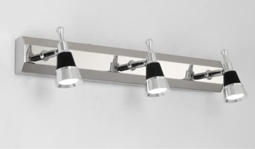 SSNCcNC LED Spiegelleuchte Edelstahl Badleuchte 3 Flammig Schranklampe Badezimmer Spiegellampe 9W 45CM 360° Rotation Wasserdicht IP44 Make-up Licht Badspiegel Lampe Weißes Licht 6000K