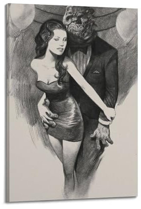 HCLHB Poster Die Schöne und das Biest, dekoratives Gemälde, Leinwand, Wandposter und Kunstdruck, moderne Familienschlafzimmer-Dekoration, Poster, 30 x 45 cm