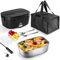 ESOHOT Electric Lunch Box 80W Heated Lunchbox for Adults 1.5L 12V 24V 110V Electric Lunch Box Food Heater for Car/Truck/Office