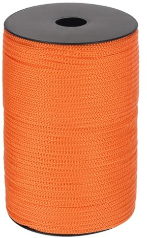 Sourcing Map Corda intrecciata in polipropilene da 4 mm, 100 m, arancione scuro, filo stendibiancheria, campeggio, escursionismo, attività all'aperto