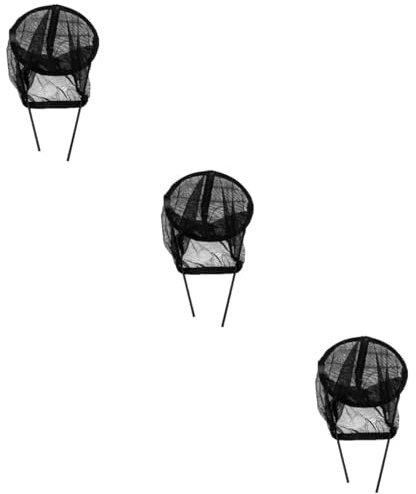 POPETPOP 3 Pièces Cage à Insectes Cage De Protection pour Plantes D'extérieur Cages à Fleurs pour Plantes De Jardin Pot De Fleur Extérieur Barrière Végétale Maille Polyester Black