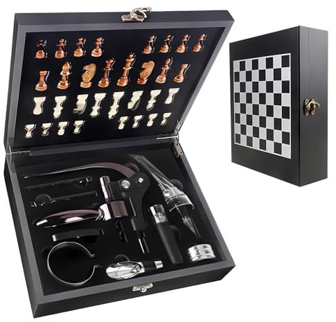 Ensemble ouvre Bouteille de vin dans Une boîte Cadeau en Bois,ouvre Bouteille vin de Luxe,Ensembles d'accessoires pour vin,Set de Sommelier avec Tire-Bouchon (BlackWood2)