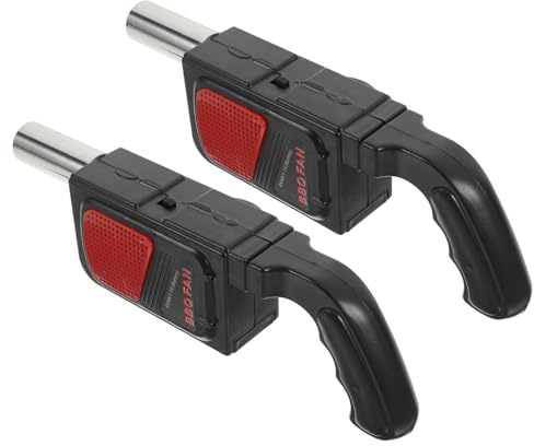 Kisangel 2 Stück Elektrisches Grill Luftgebläse für Sommer Camping und Picknick Tragbarer Grillventilator mit Abs Edelstahl Gleichmäßiges Brennen und Praktisches Design
