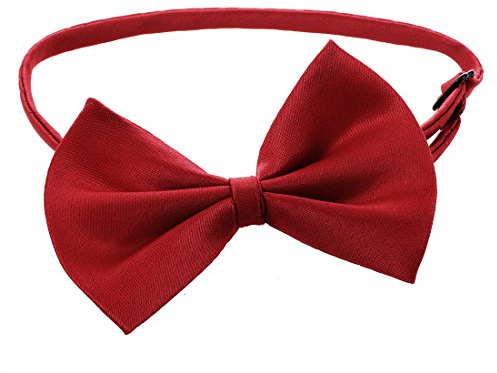 Lmohuytf Cat Adjustable Collar Pet Bow Tie Pet Dog Necktie Bow Tie Puppy Accessory Cute Wine Red