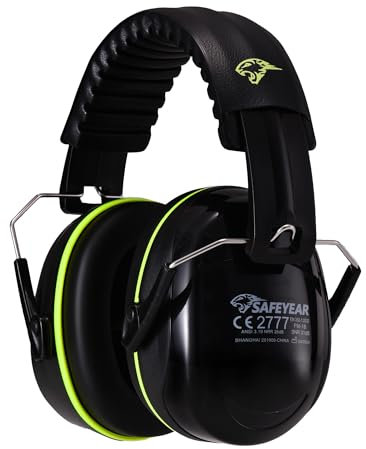 SAFEYEAR Cuffie Antirumore Protettive SNR 31db, Professionali Cuffie Insonorizzanti Protezione Udito,Regolabili Cuffie da Lavoro per Dormire,Concerti,Studiare,Caccia,Giardinaggio,Aereo,Cantiere ecc