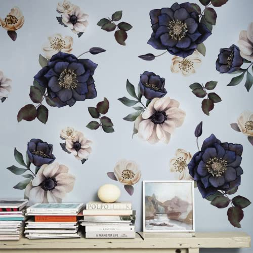 Neukids 3pcs 38×120cm Large Vintage Floral Wall Decals,Peel and Stick Wall Stickers,Self-Adhesive Wallpaper Sticker Living Room Bedroom Tv Background Wall Decor,Flowers of Eden