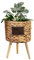 Supporto per piante da interno con cesto, fioriera in vimini rialzato, con gambe in legno rimovibili, cesto portaoggetti intrecciato, supporto per piante fatte a mano, ornamenti decorativi bohémien