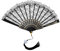 CIATBYYJ Foldable Lace Fan Handheld Chinese Folding Fan Hand Held Folding Fans for Weddings, Decorations, Dancing Parties and More (Black)