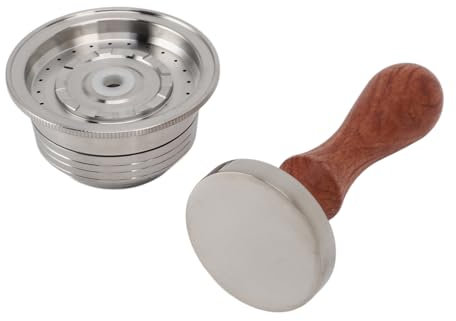 Capsule de café Réutilisable 304 Posse de Filtre à café Rechargeable en Acier Inoxydable avec Pinceau et Cuillère pour les Cafetières