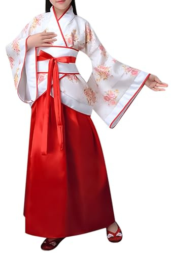 NaLatia Hanfu Costume traditionnel chinois pour fille Costume ancien chinois Costumes accessoires avec jupe midi fille Halloween Carnaval Cosplay