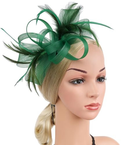 Cosiesnest Fascinators für Hochzeiten Fascinator Damen Haarschmuck Hochzeit Haarreifen Damen Federn und TüLl Fascinators 1 Stück HochzeitshüTe für Frauen und 1 Stück Haarband in der Gleichen Farbe