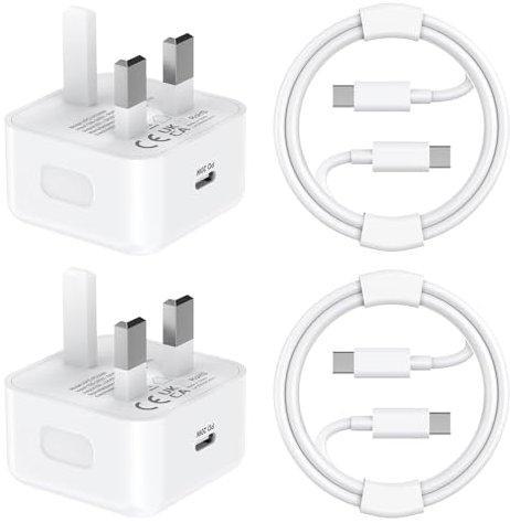 for iPhone 17 16 15 Charger, 2 Pack [MFi Certified] PD 20W USB C Charger Fast Charging Plug with 6FT USB C to C Charging Cable for iPhone 17/17 Pro/17 Pro Max/Air/16 15 Pro Max, USBC UK Power Adapter