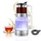 Teekocher Silber 2,8 L - Edelstahl-Wasserkocher mit Glasteekanne & Teesieb, Abschaltautomatik, Warmhaltefunktion, modernes Design, 1850-2200 W