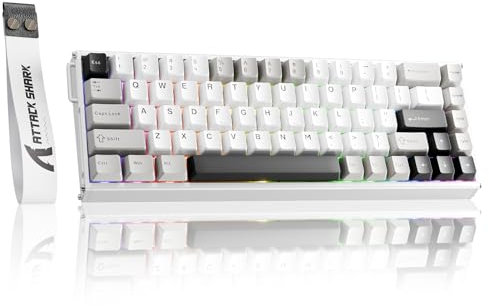 ATTACK SHARK X68MAX HE Rapid Trigger Kabelgebundene Gaming-Tastatur aus Aluminium,0.005mm RT-Genauigkeit,Hall-Effekt-Magnetschalter,Einstellbare Betätigung,8000Hz,0,08ms Latenz,RGB,QWERTY
