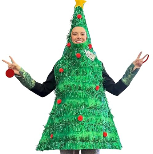 Lshyuehao Christmas Tree Costume Elf Costume Dress Adult Green Tree Cosplay Costumes Christmas Tree Hooded Dress