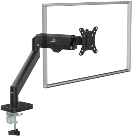 Maclean MC-133 Monitorhalterung Gasfeder 17-32 Zoll Ergonomisch Höhenverstellbar Drehbar Neigbar VESA 75x75, 100x100 | Schwarz | Für Büro Home Office Gaming