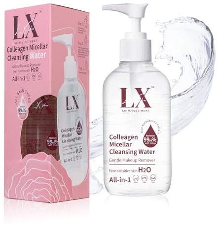 LXSKN H2O Micellar Water - Makeup Remover Liquid For Eye, Lip & Face Makeup, Hydrating Facial Cleanser Non-Greasy Suitable for All Skin Types