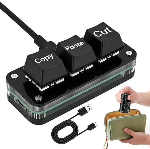 Kopieren-Und-Einfügen-Tastatur 3-Tasten Tragbare Mini-Tastatur