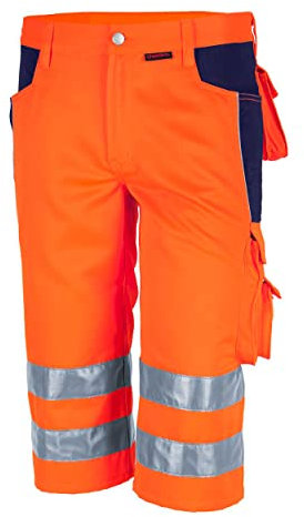 Qualitex Warnschutz-Shorts PRO MG 245 - orange/Marine - Größe: 56