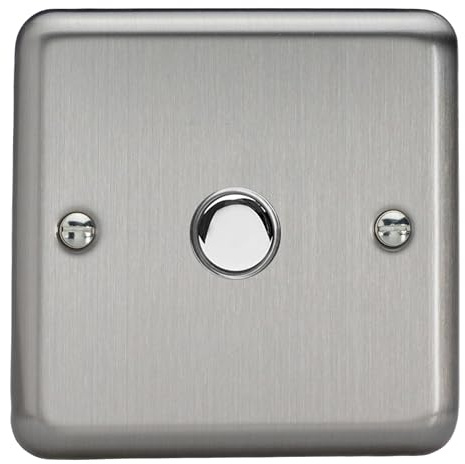Varilight Single Impulse Light Switch 2-Way - Value Matt Chrome with Chrome Button