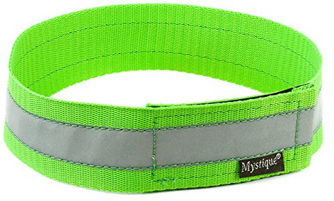 Mystique Signalhalsband mit Klettverschluss Reflexhalsband 45cm Neon grün