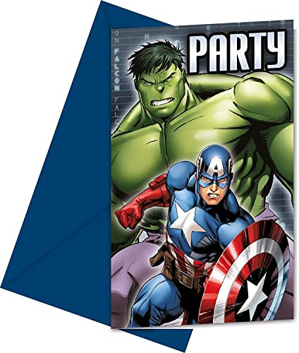 Marvel Avengers Partyeinladungen mit Umschlägen, 6 Stück